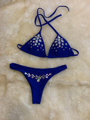Pascuala Blue Rhinestone Bikini