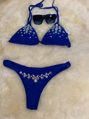 Pascuala Blue Rhinestone Bikini