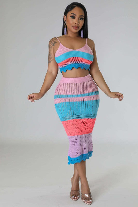 Nicole Skirt Set Sizes: S-XL